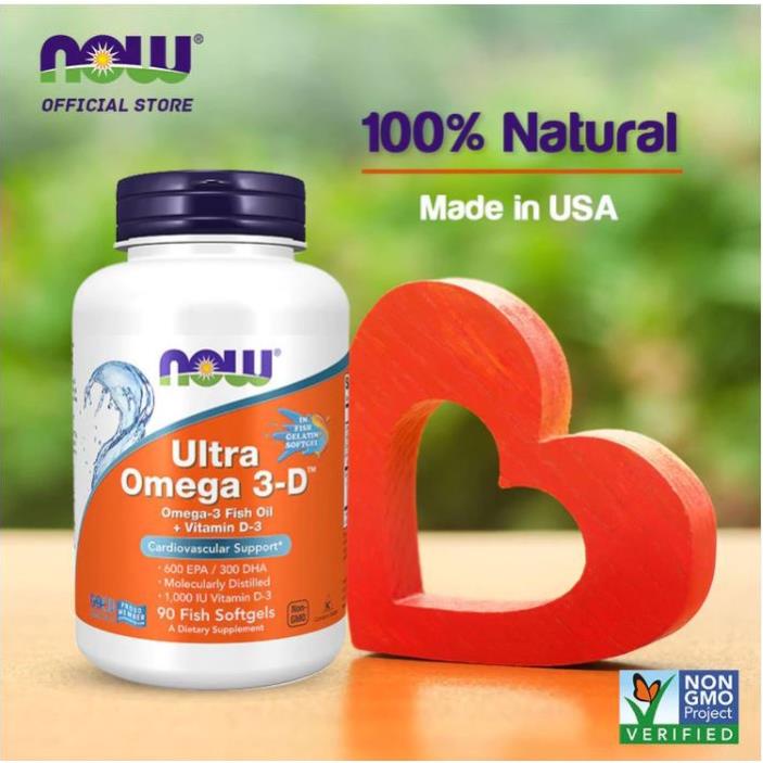 Ultra Omega 3 Kết Hợp Vitamin D Tăng Sức Đề Kháng Và Bảo Vệ Xương Khớp Now Ultra Omega 3 với Vitamin D (90 Viên)
