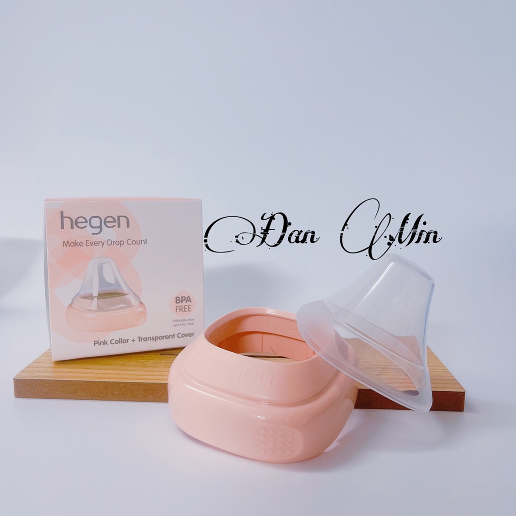 Tách Lẻ- Cổ bình sữa hegen màu hồng, xanh, ghi, trắng và nắp đậy núm ti cho bình sữa hegen chính hãng
