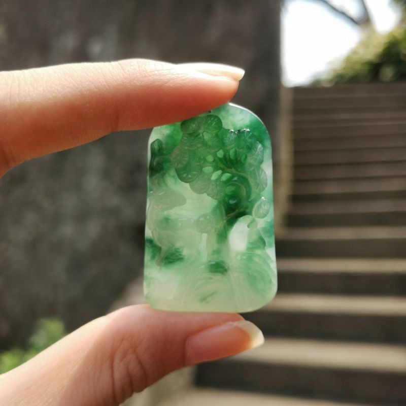 [Type A 100% thiên nhiên] Mặt dây chuyền Tuần Lộc NGỌC JADEITE (cẩm_thạch) loại A không xử lý