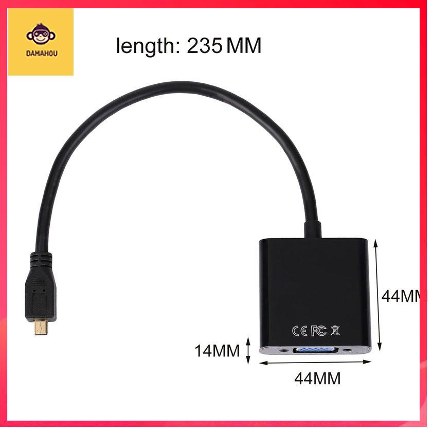 Bộ chuyển đổi cáp video 1080P Micro HDMI sang VGA Female cho máy tính xách tay PC