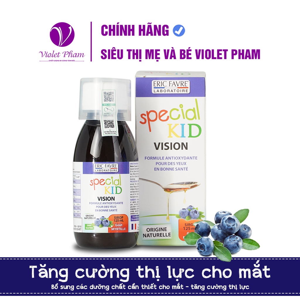 Siro bổ mắt, hỗ trợ tăng cường thị lực, giảm nhức mỏi mắt Special Kid Vision 125ml - Violetpham