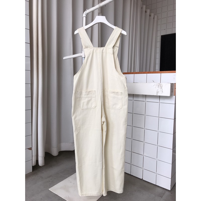 [Mã FADIRECT20 giảm 20K đơn 150K] Yếm quần dài jean 2 túi trắng kem - YQD114 | BigBuy360 - bigbuy360.vn