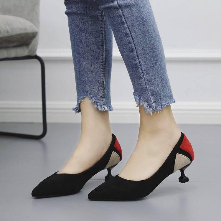 Giày Cao Gót 3cm Mũi Nhọn Thời Trang Thanh Lịch Cho Nữ