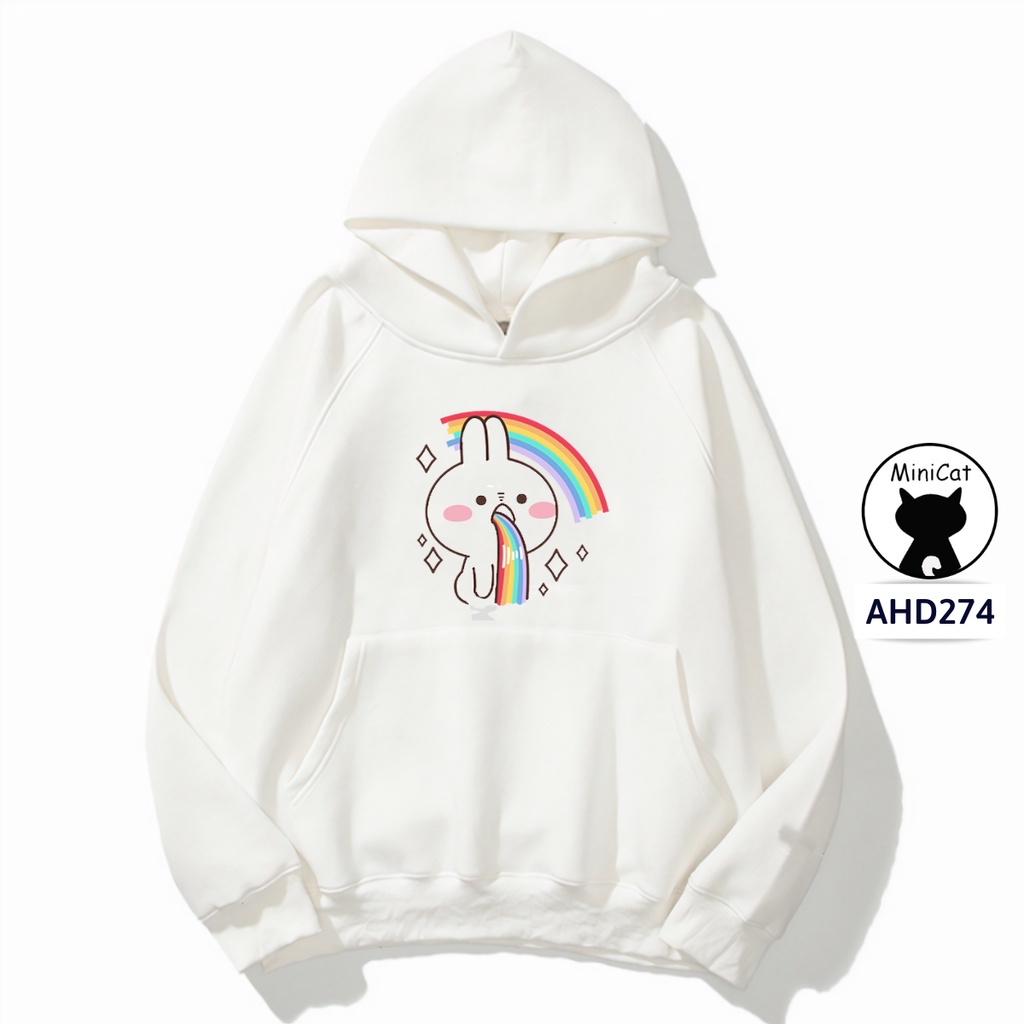 Áo nỉ MiniCat hoodie unisex nam nữ form rộng AHD274
