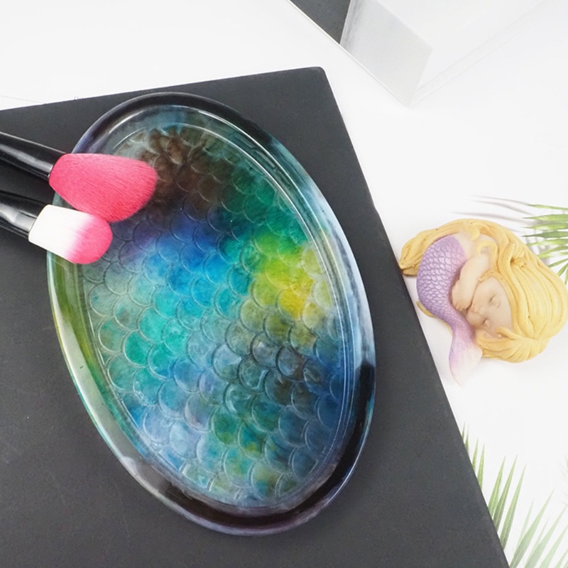 Khuôn Silicone Làm Đĩa Thủ Công Hình Vảy Cá