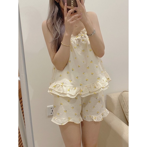 Bộ ngủ 2s viền bèo in hình chất đũi xốp hàng chuẩn l1 - Cuastore.vn