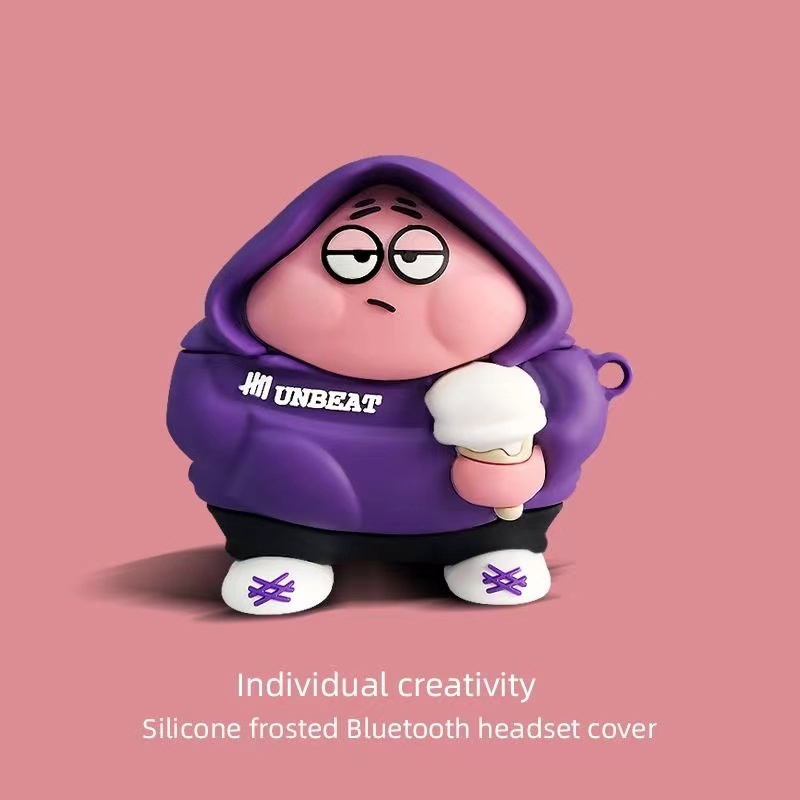 Vỏ Bảo Vệ Hộp Sạc Tai Nghe bluetooth Không Dây OPPO ENCO AIR2 PRO Bằng Silicon Mềm Hình Người Mập 3D Dễ Thương