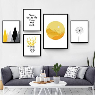 Bộ 5 tranh canvas kèm khung tranh treo tường "I love you to the moon and back" - có hình thật