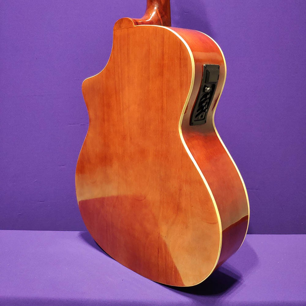Đàn guitar acoustic + eq 7545 mặt gỗ thông có ty chống cong