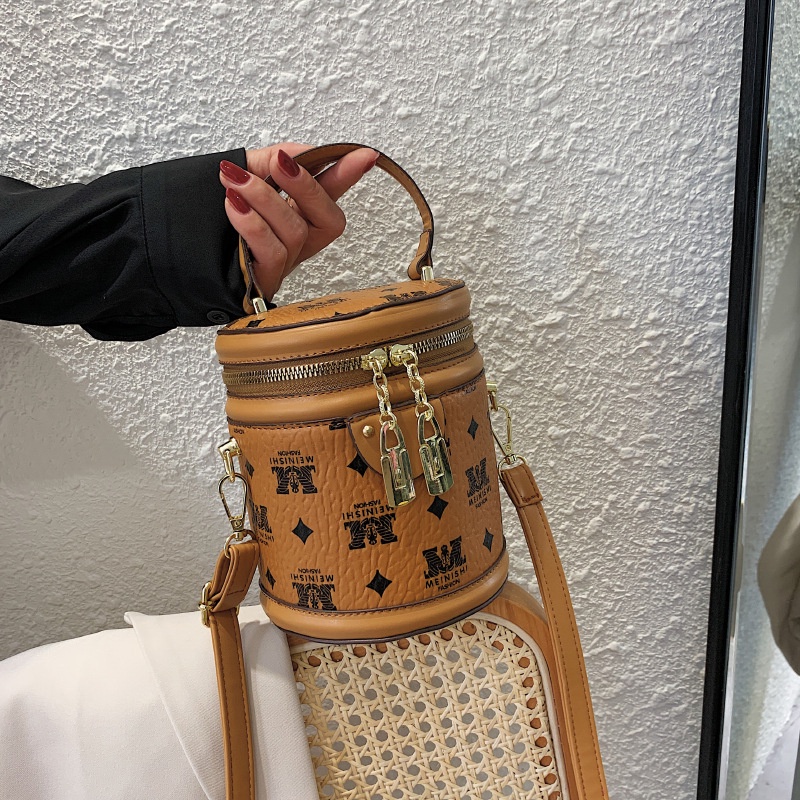 Túi đeo chéo iELGY hình trụ in họa tiết hoa cổ điển dành cho nữ