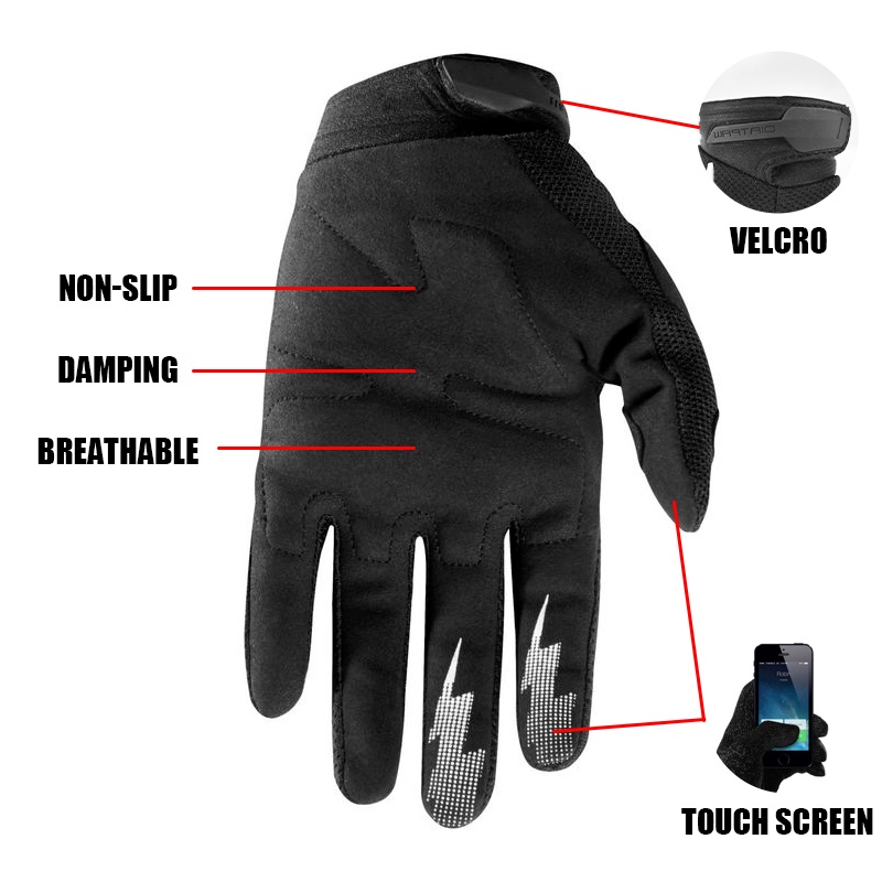 Găng Tay Chạy Xe Đạp Có Thể Chạm Màn Hình Cảm Ứng 7 Màu Chất Lượng Cao