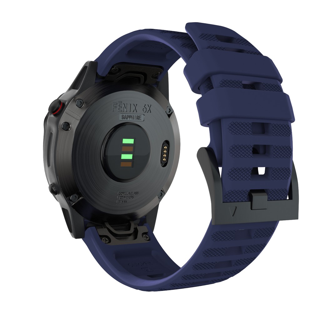 Dây đồng hồ đeo tay bằng silicon rộng 26mm đính sapphire cho Garmin Fenix 6X/Fenix 5X/5X Plus/Fenix3/3 HR/3