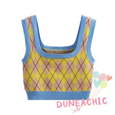 DUNEA Áo Dệt Kim Hai Dây Thời Trang Dành Cho Nữ