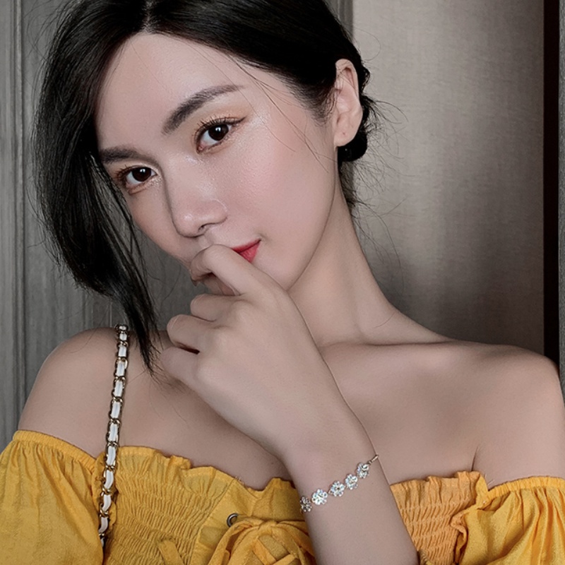 Vòng tay đính đá zircon hình hoa mận tinh tế phong cách Hàn Quốc thời trang cho nữ