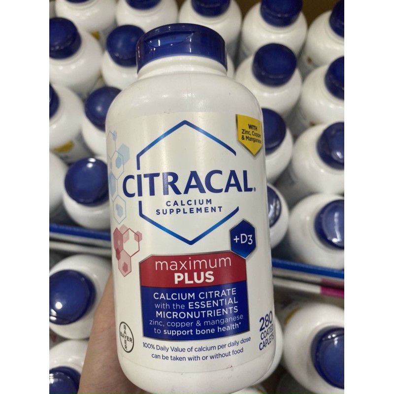 [Date 7/2023] Viên uống bổ sung canxi citrate CITRACAL Maximum Calcium Citrate 280v