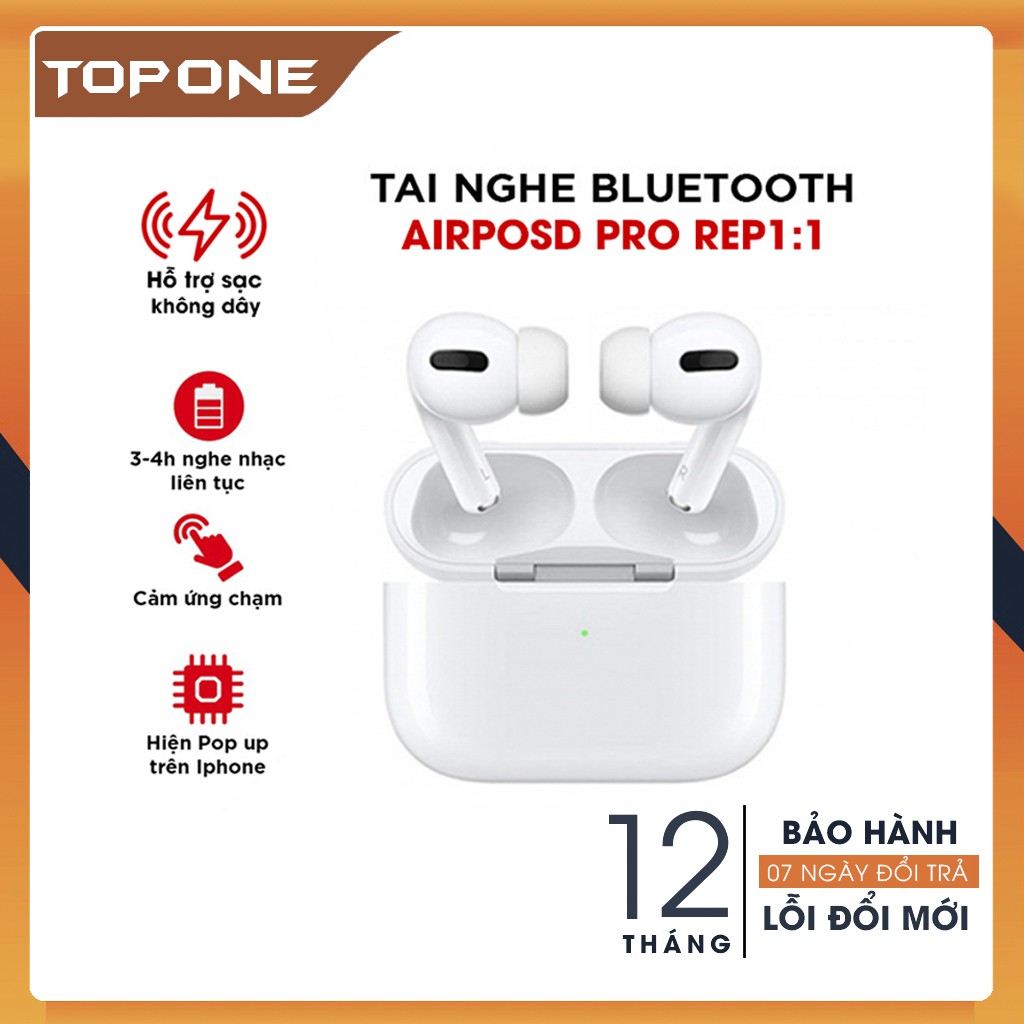 Tai Nghe Kết Nối Bluetooth Airpod Pro 5.0, Chip Jerry A8 - Đổi Tên Định Vị Xuyên Âm Chống Ồn, Sạc Không Dây Bản Pro 2