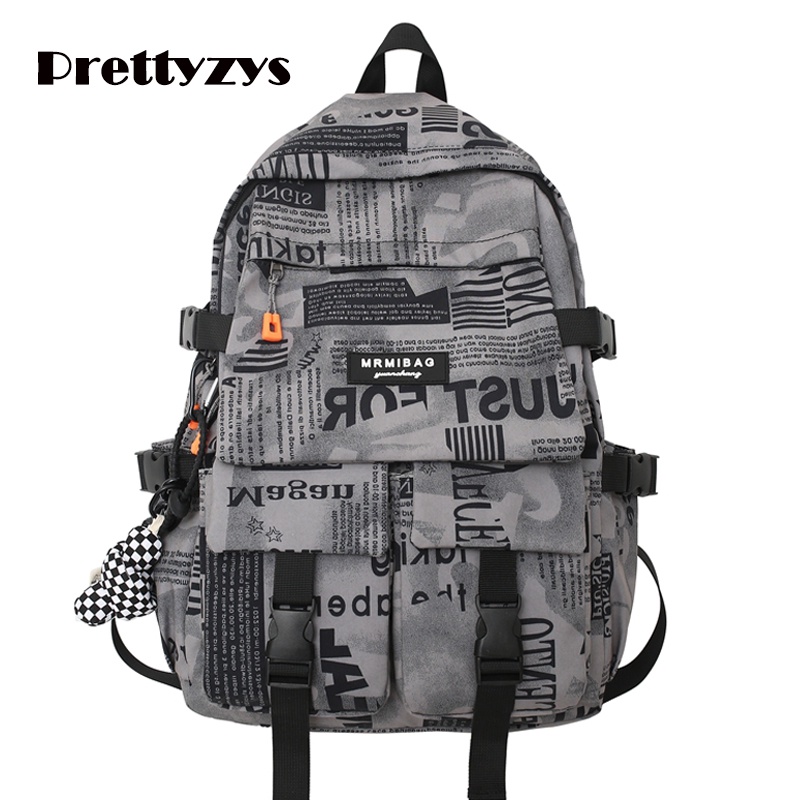 Balo Prettyzys phong cách học đường ulzzang sức chứa lớn 15.6 inch thời trang 2022 dành cho nam và nữ