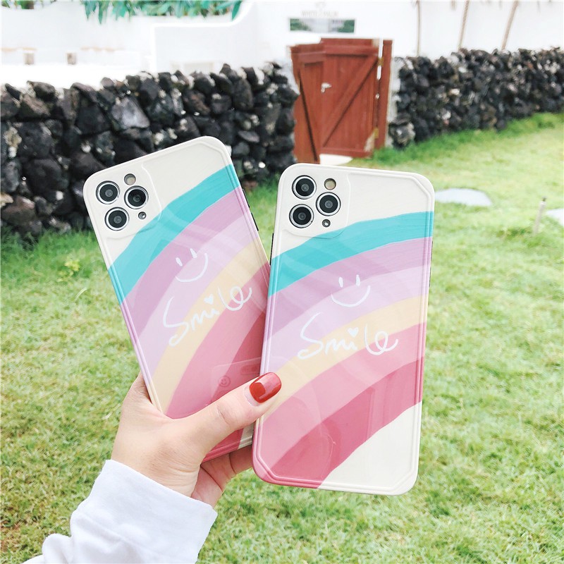 Ốp lưng iphone Smile Rainbow IMD dày dặn viền nổi 5/5s/6/6plus/6s/6splus/7/7plus/8/8plus/x/xs/11/12/pro/max/plus/promax | BigBuy360 - bigbuy360.vn