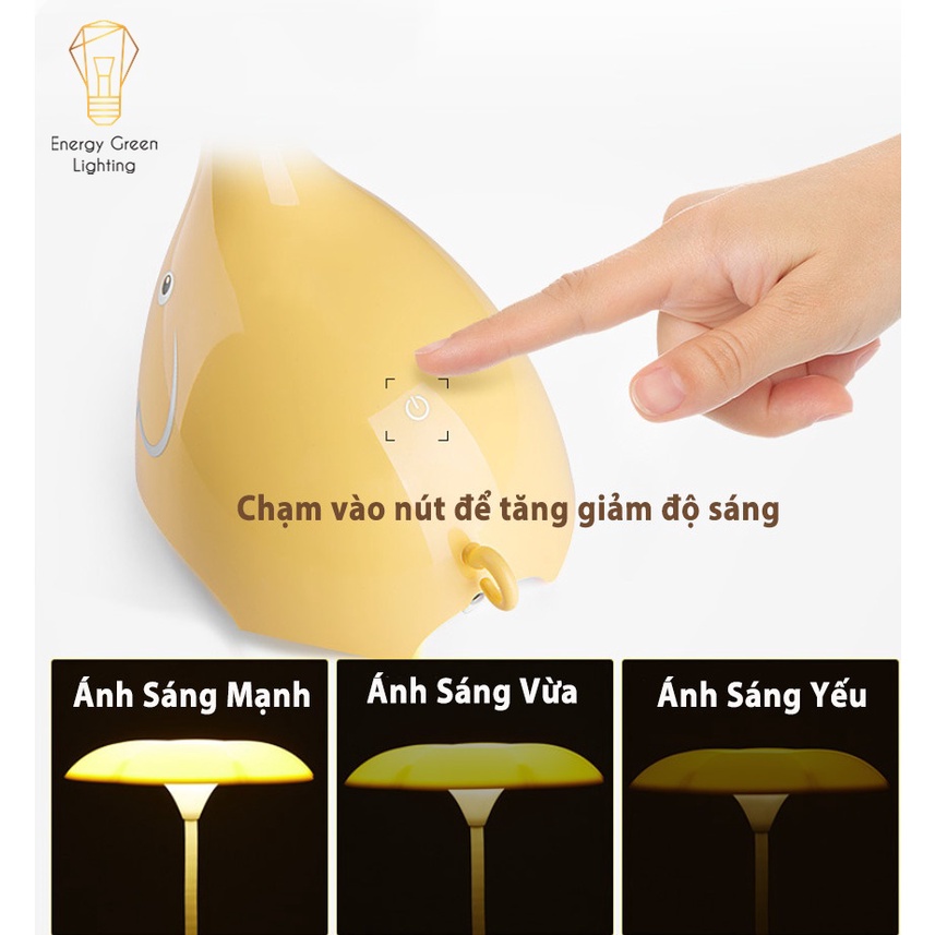 Đèn ngủ Energy Green Lighting Hình Chú Voi Siêu Dễ Thương - Tăng Giảm Ánh Sáng - Thay Đổi Góc Sáng Linh Hoạt