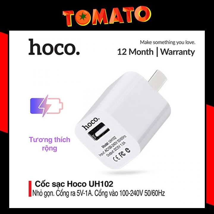 Củ sạc HOCO UH102 Chính Hãng Cao Cấp - Hỗ trợ sạc nhanh - 5V/1A