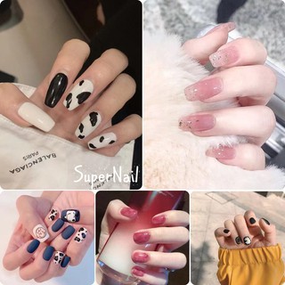 Set 24 Móng Tay Giả Hợp Thời Trang Cho Nữ Kèm Keo