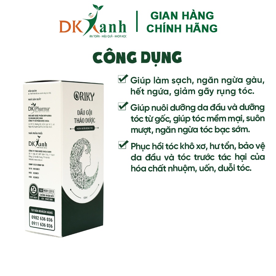 Dầu gội ngăn ngừa rụng tóc Oriky 150ml