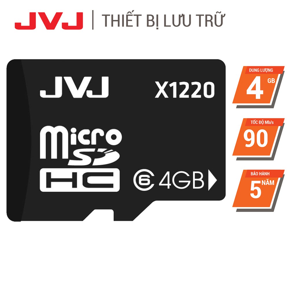 Thẻ nhớ JVJ 4G Class 10 - Chuyên dụng tốc độ cao