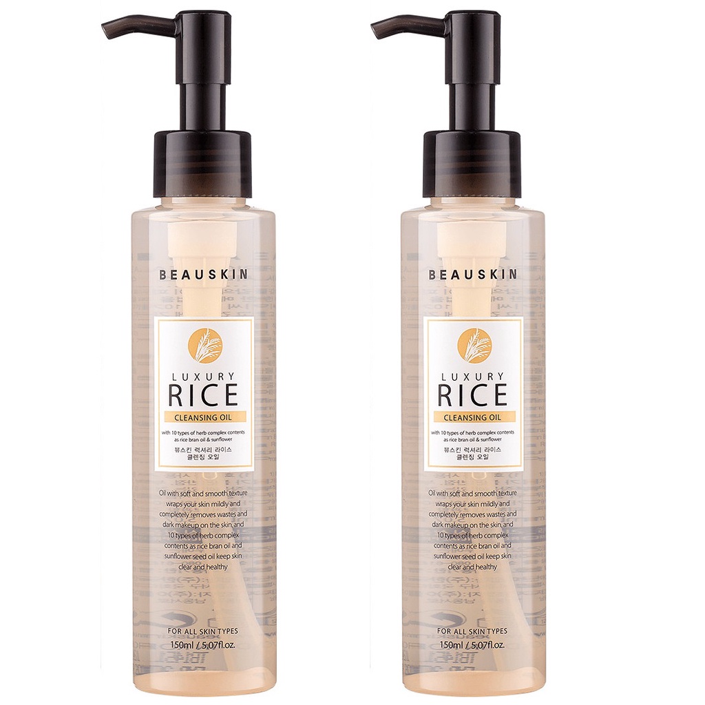 Combo 2 chai nước tẩy trang trắng sạch da, loại bỏ dầu nhờn, lớp trang điểm từ tinh chất gạo BEAUSKIN hàn quốc 150ml