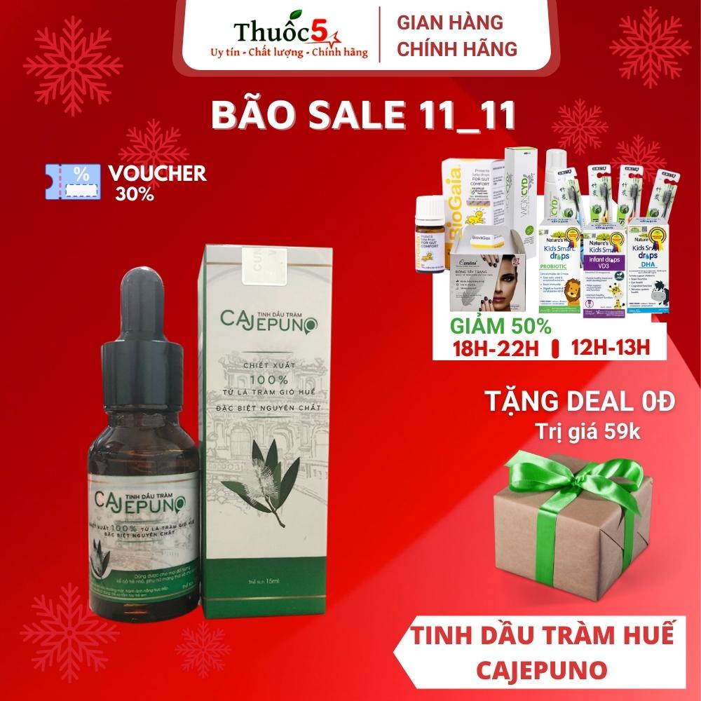 [Giá Gốc] Tinh Dầu Tràm Huế Cajepuno Chai Tròn 15ml - Chiết Xuất Tự Nhiên, An Toàn Khi Sử Dụng