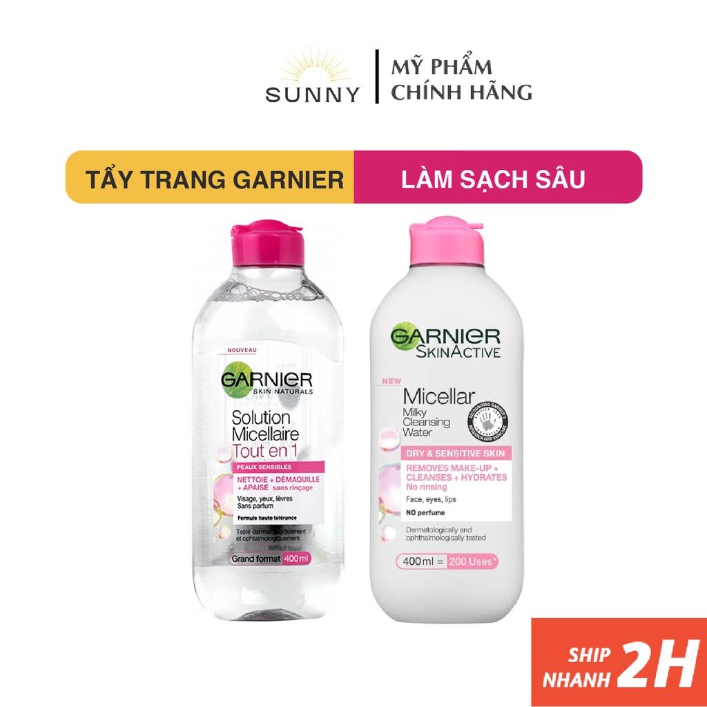 Nước tẩy trang Garnier Skinactive 400ml tẩy trang dịu nhẹ và làm sạch sâu