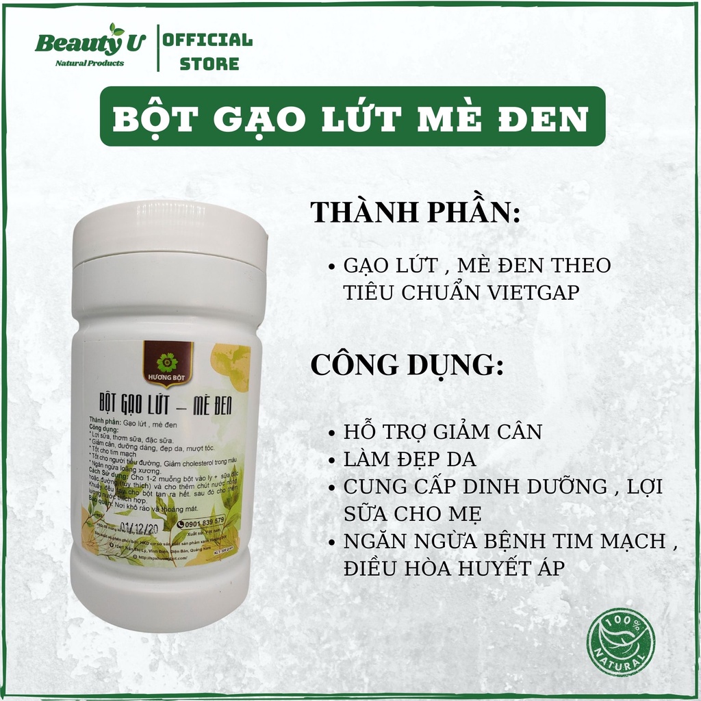 Bột Gạo Lứt Mè Đen Hộp 500Gram - Hỗ Trợ Giảm Cân , Hỗ Trợ Làm Đẹp Da , Thanh Lọc Cơ Thể , Chống Lão Hóa