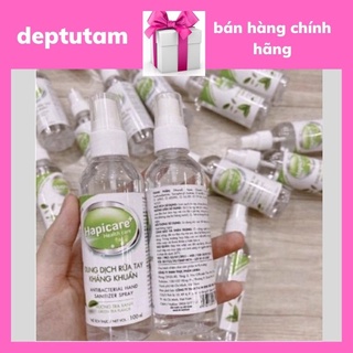 Chai xịt khuẩn, dung dịch rửa tay sát khuẩn mini Ha piCare (100ml), nước khử khuẩn xịt rửa tay khô