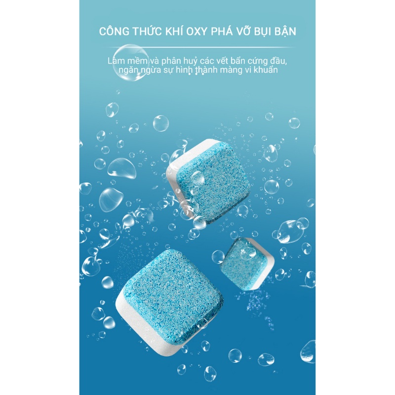 Hộp 12 Viên tẩy lồng giặt khử sạch cặn bẩn vệ sinh máy giặt diệt khuẩn và khử mùi lồng máy TUTJNO