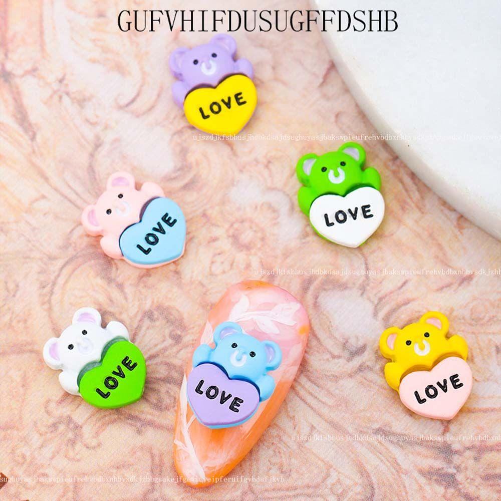 Phụ Kiện Trang Trí Móng Tay 3D Bằng Hợp Kim Hình Gấu Dễ Thương