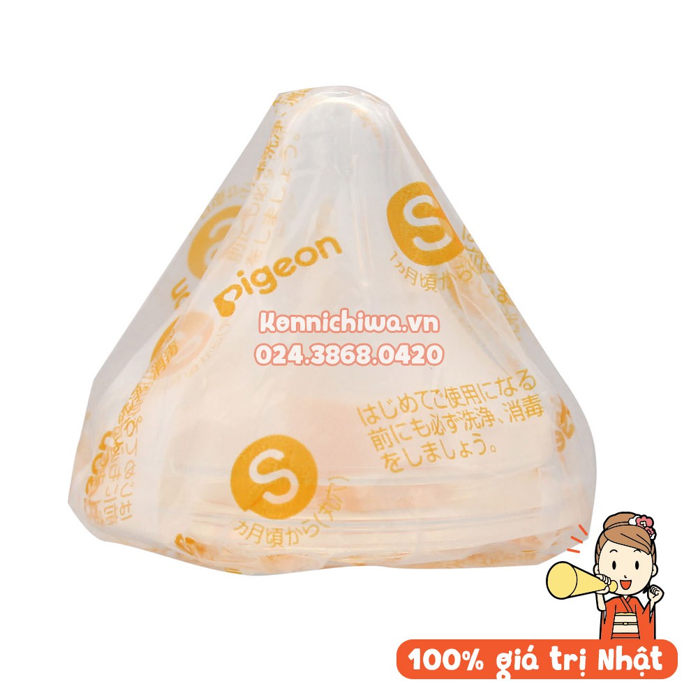 [FREESHIP] Núm Ti Silicon PIGEON Nội địa Nhật cho bình cổ rộng đủ size S-M-L-LL (núm ti số 1-3-6-9)