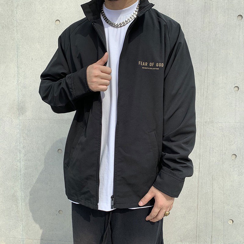 ⚡️[Nomar Quality] - Áo Khoác FEAR OF GOD Vintage Black Souvenir Jacket Seventh Collection, Áo khoác gió FOG