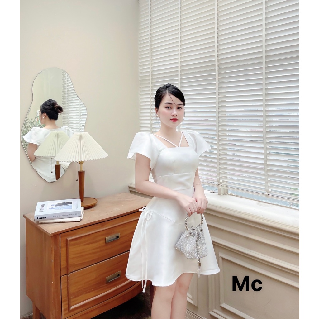 Váy tafta đính nơ eo