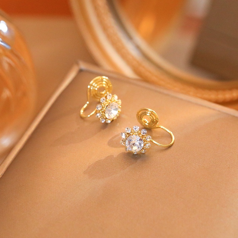 [Jiudoulan] Bông Tai Hoa Hướng Dương Đính Đá Zircon Sáng Bóng Sang Trọng Thời Trang Hàn Quốc Cho Nữ