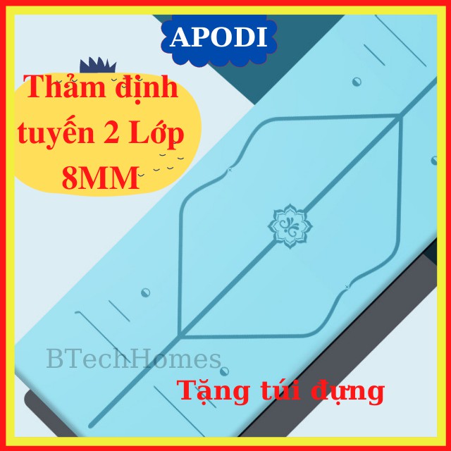 Thảm Tập YOGA Định Tuyến 8mm Chống Trơn Trượt Thảm YOGA 2 Lớp TPE Định Tuyến Cao Cấp Tập Gym Không Mùi