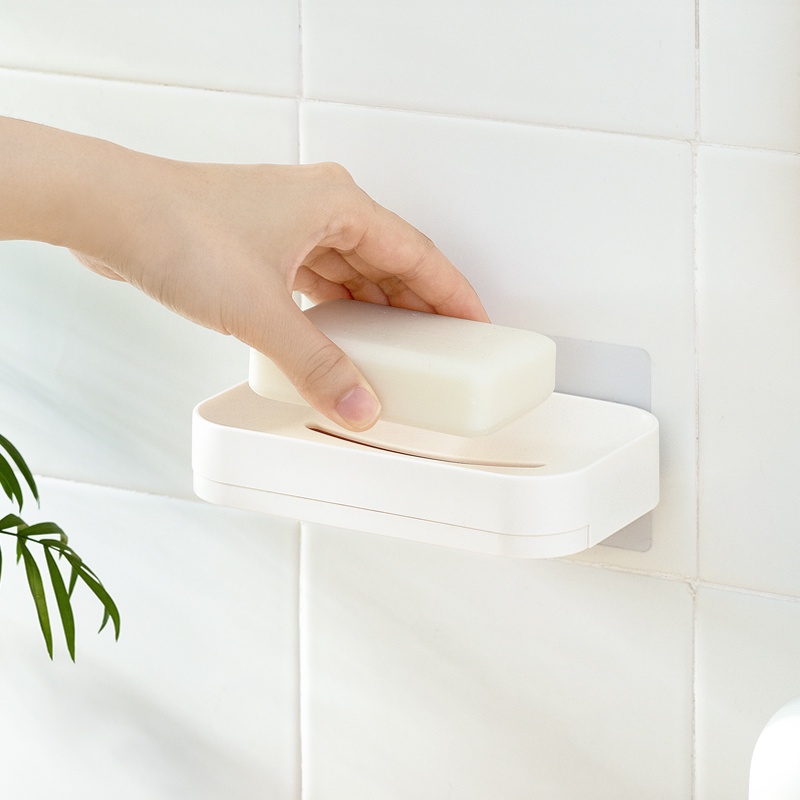 Kệ để xà phòng tắm có khe thoát nước khô ráo sạch sẽ phong cách Bắc Âu Hộp xà phòng Hộp đựng xà phòng treo tường NaChuan