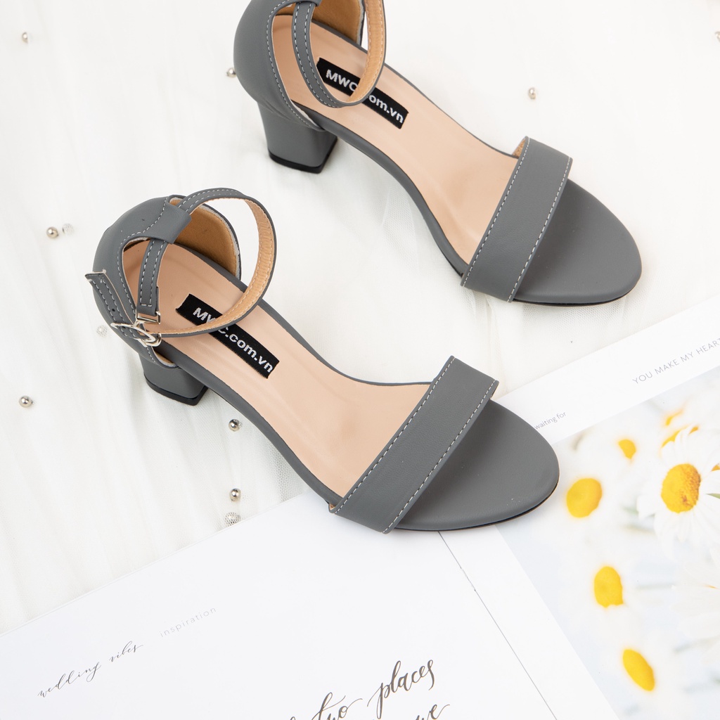 Giày MWC 3548 - Sandal Cao Gót Đế Vuông 7CM Quai Ngang Thanh Lịch