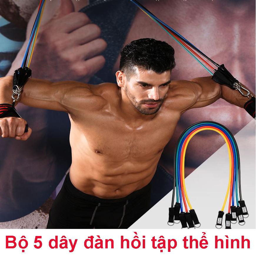 Dụng Cụ Tập Gym Tại Nhà - Dây Đàn Hồi Tập Thể Hình, Nhiều Tư Thế Khác Nhau, Thích Hợp Cho Cả Nam Nữ Tập Gym.