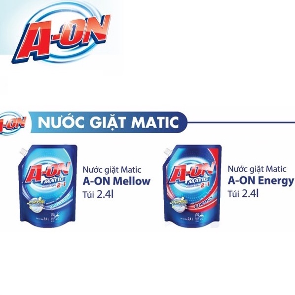 Nước Giặt MATIC Kháng Khuẩn A-ON Túi 2.4L