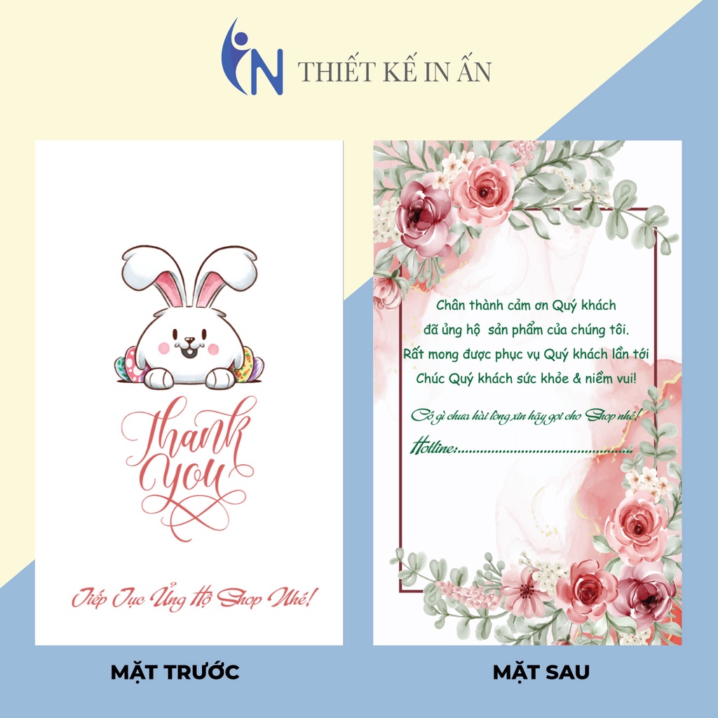 Hộp 100 card cám ơn, card Thank you Họa tiết hoa lá sáng tạo độc đáo hợp trend (15 mẫu) dành riêng cho shop bán hàng