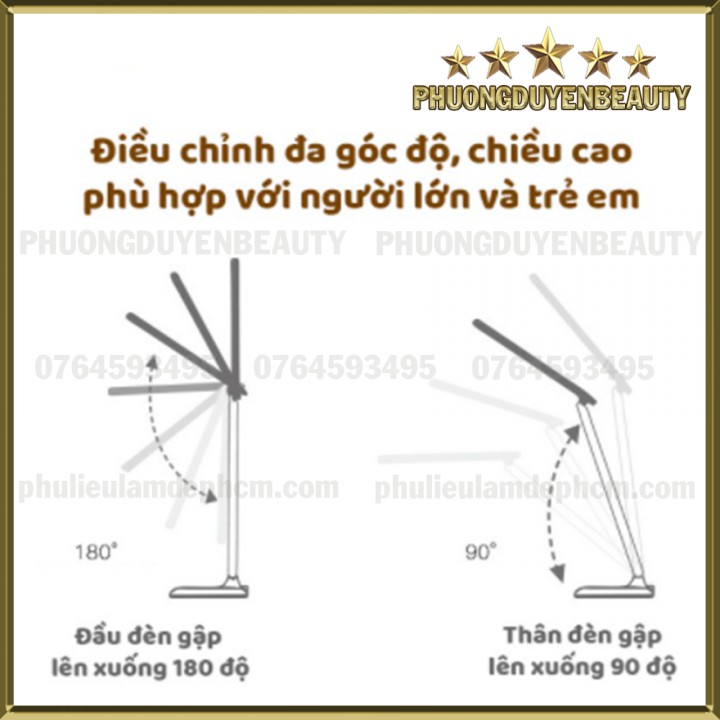 Đèn Học Để Bàn, Đèn Để Bàn Làm việc (Nối Mi) Đèn LED Để Bàn Chống Cận, Cảm Ứng Tích Điện - Dạng Gập