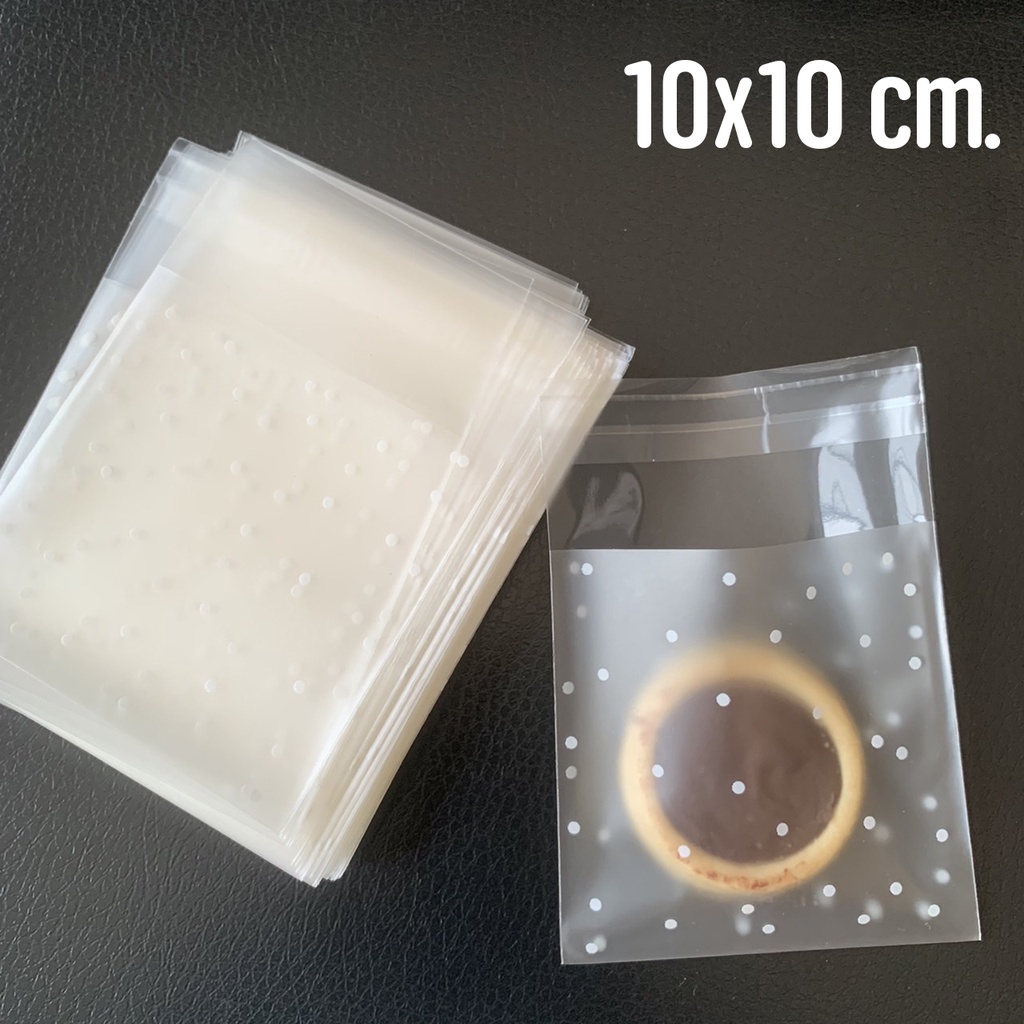 Túi dính chấm bi Cookie 10x10 Cm. (100 tờ)