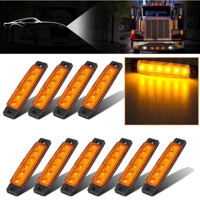 Đèn LED LYMOYO 6 SMD 24V cảnh báo gắn bên hông xe hơi xe buýt