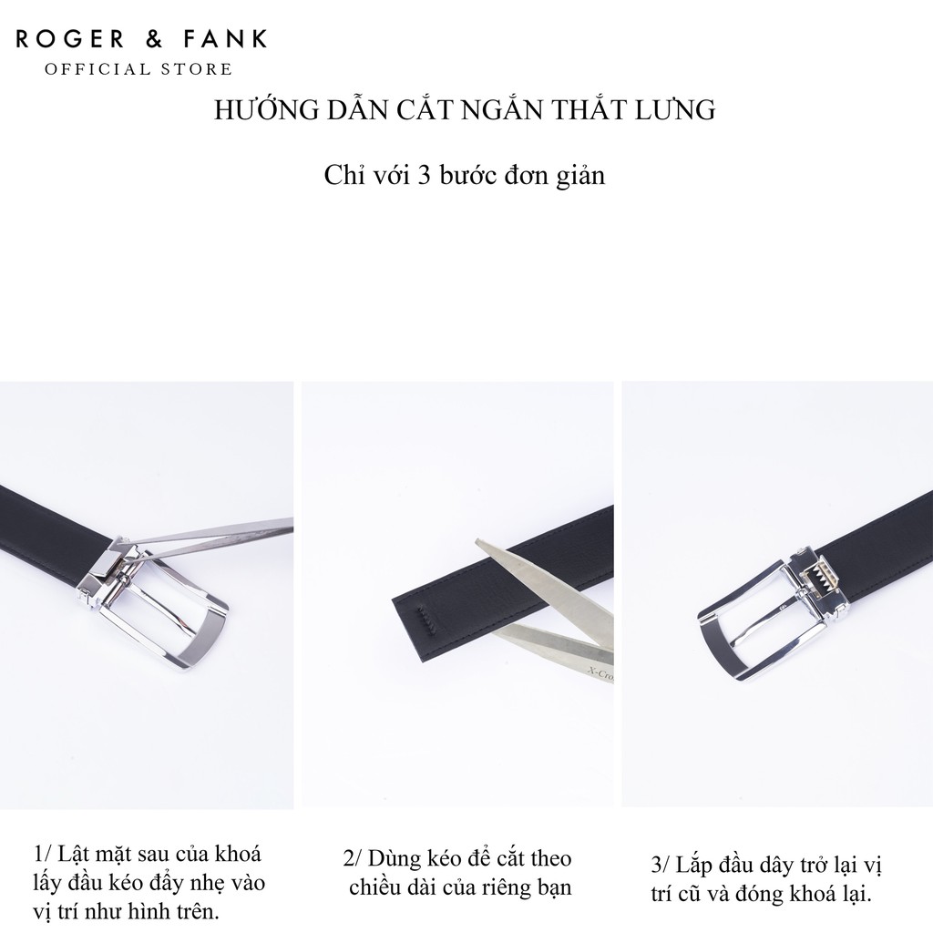 Thắt lưng da bò nam cao cấp bản 3.0cm Roger & Fank