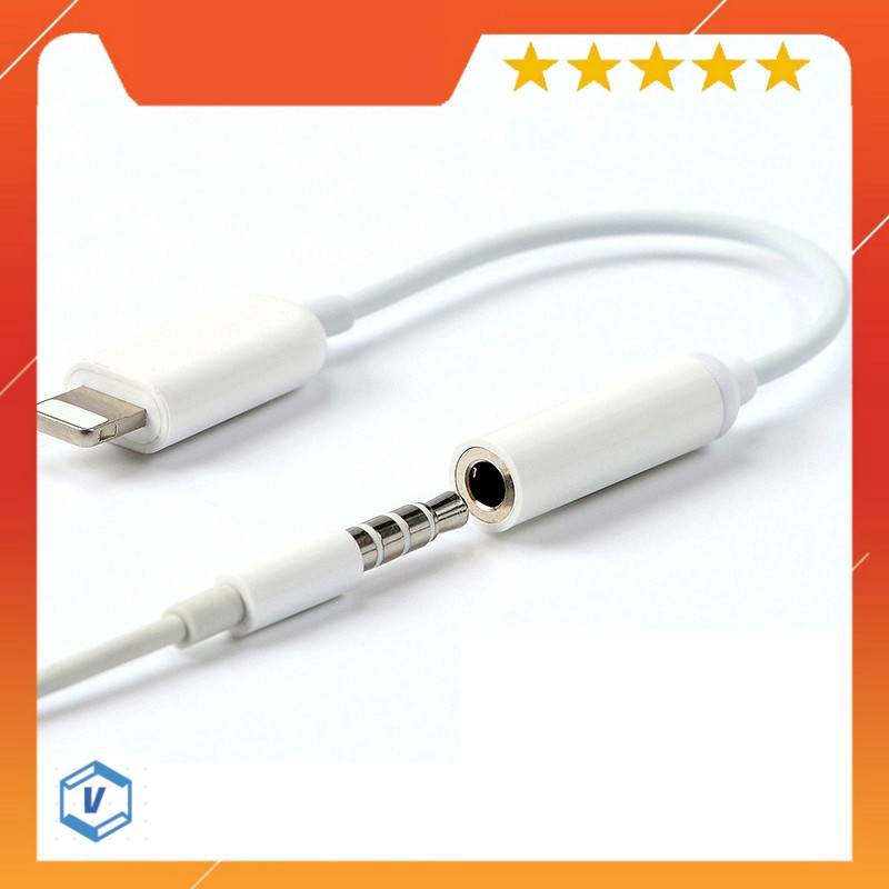 Jack chuyển đổi chân sạc IPsang chân Tai Nghe 3.5mm Cho IPCó Mic đàm thoại FULL BOX