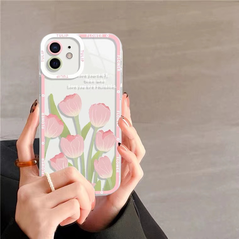 Ốp ĐiệN ThoạI HọA TiếT Hoa Tulip Cho iPhone 11 12 13 Pro MAX X XR XS MAX 12 Pro 6 6S 7 8 Plus